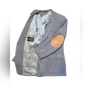 Vintage Gray Blazer with Tan Elbow Patches